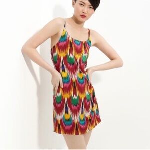 Alice + Olivia Tribal Wave Ikat Slip Dress